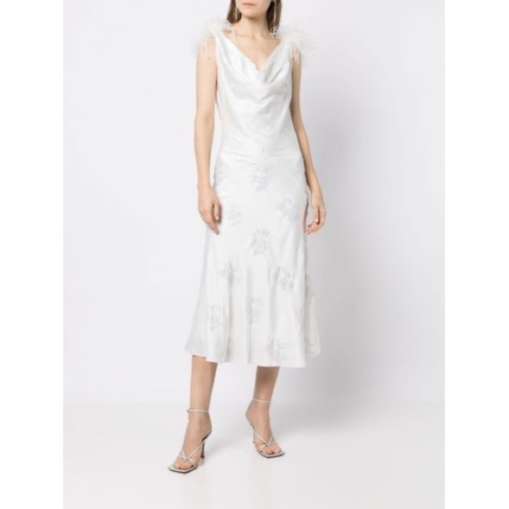 16Arlington Feather Detail Midi Dress